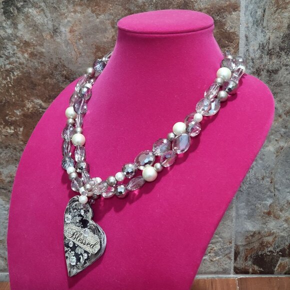 Blessed Bead Two Layered Chuncky Necklace - Picture 4 of 12